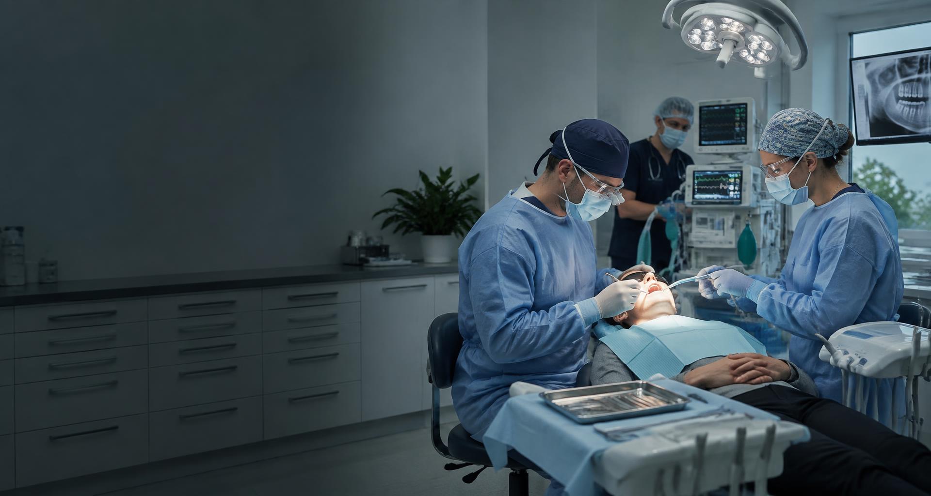 Dental surgery performed with specialist anaesthesia monitoring